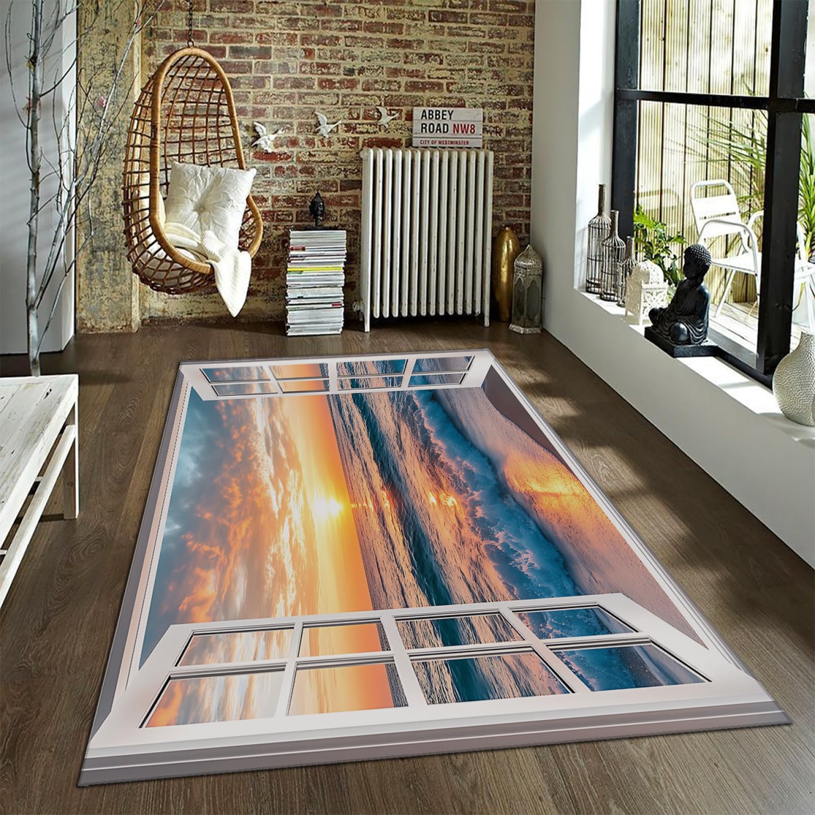 Tapis 3D océan grand format 140x200 pour tapis de sol salon illusion