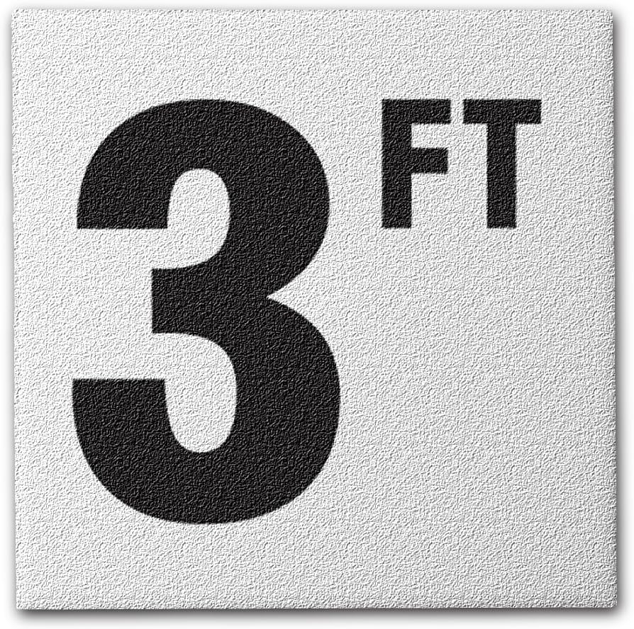 Aquatic Custom Tile, Ceramic 3FT Pool Depth Marker, 5.8"x5.8" w/ 4" Font Pool Signs, Abrasive Non-slip Finish Pool Markers, Swimming Pool Signage Signage for Concrete Deck & Inground Pool, Made in USA