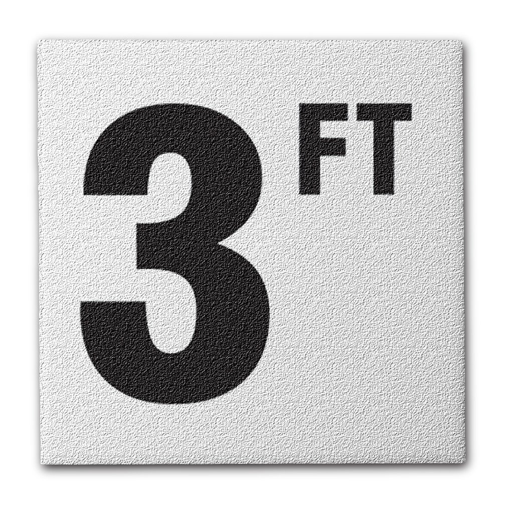 Aquatic Custom Tile, Ceramic 3FT Pool Depth Marker, 5.8"x5.8" w/ 4" Font Pool Signs, Abrasive Non-slip Finish Pool Markers, Swimming Pool Signage Signage for Concrete Deck & Inground Pool, Made in USA