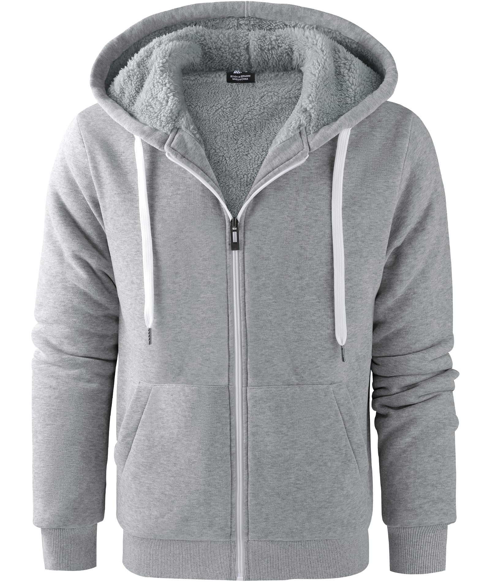 SPEEDRUN Sudaderas Hombre Cremallera con Capucha Negra Chaqueta Pelo Sudadera for Men Gruesa Invierno Completa Full Zip up Hoodie Regular
