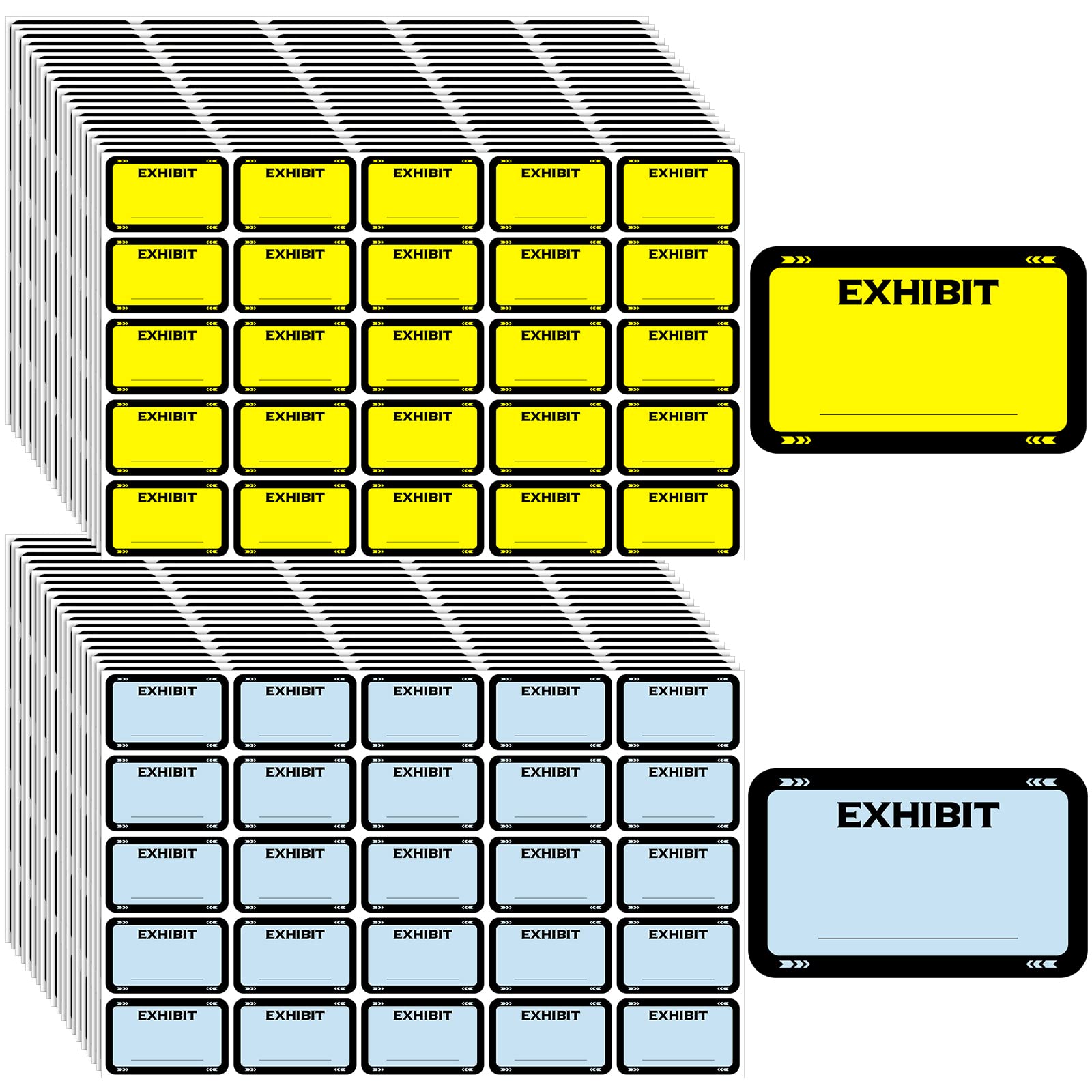 Buy 1000 Pcs Exhibit Stickers 1.65 x 1 Inch Legal Exhibit Labels Name