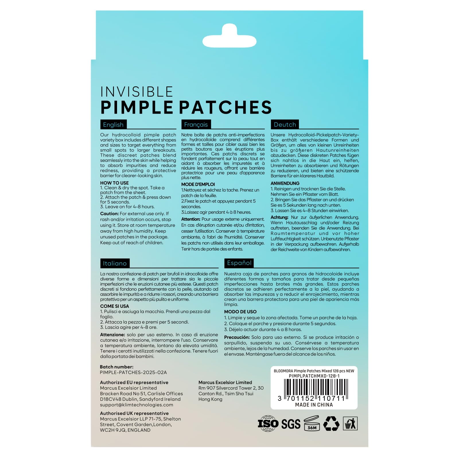 Grands Patch Bouton Acne Invisible pour le Visage, Pimple Patch Hydrocolloïde, Traitement de l’Acné pour le Visage, Anti-Bouton, Anti Bouton (6 Tailles, 128 Pièces)