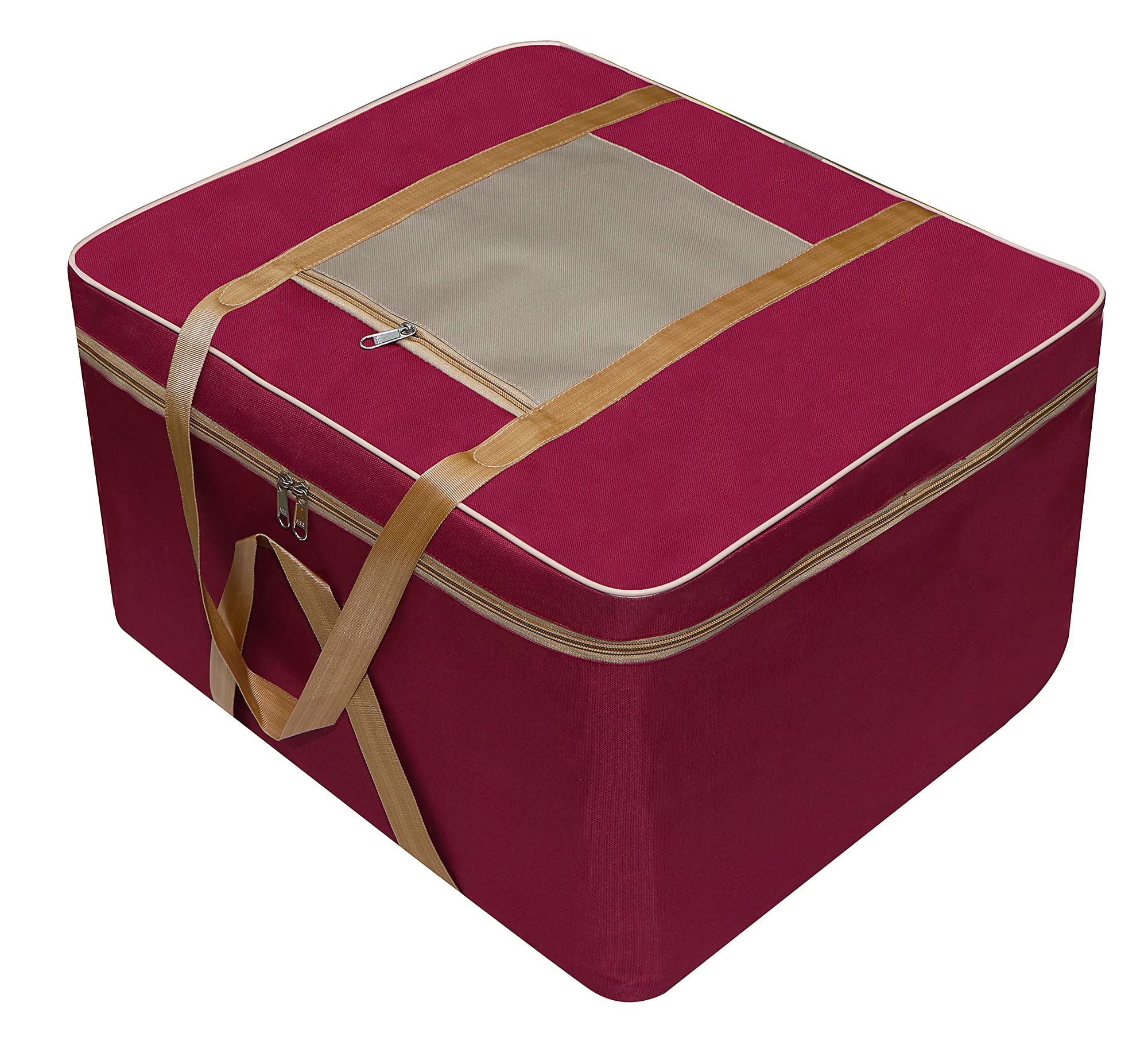 Fancy Walas Presents Big Size Underbed Water Water Proof Storage Bag/Storage Organizer for Storing Blanket, Clothes with Zipper Closure and Handle (Maroon, 1)-image-23