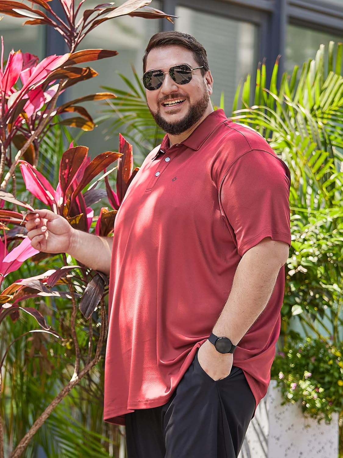 HOdo Big and Tall Mens Polo Shirt Moisture Wicking Sport Golf Shirts 2XL-6XL - Image 3