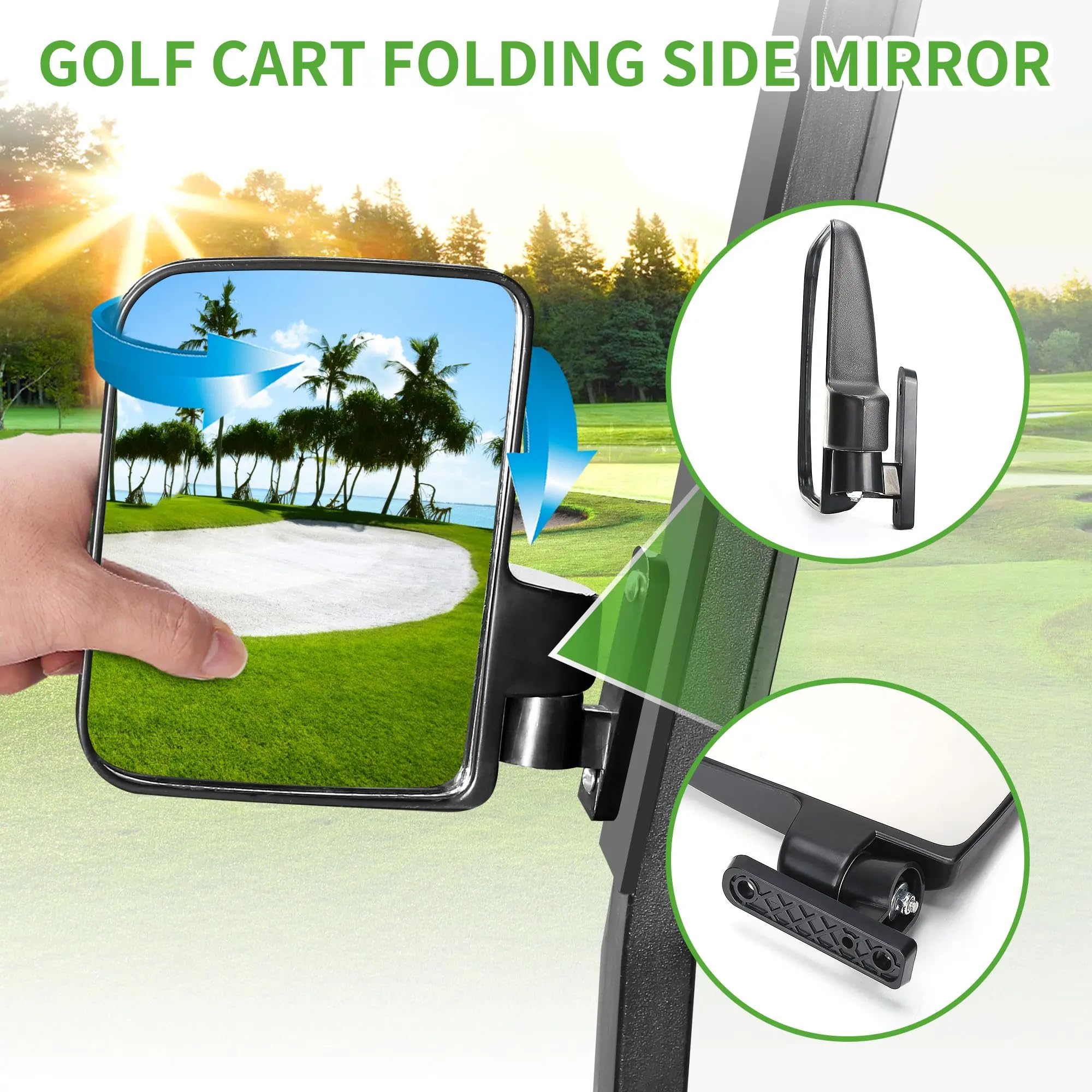 10L0L Espejos laterales de carrito de golf para Club Car EZ-GO Yamaha y otros