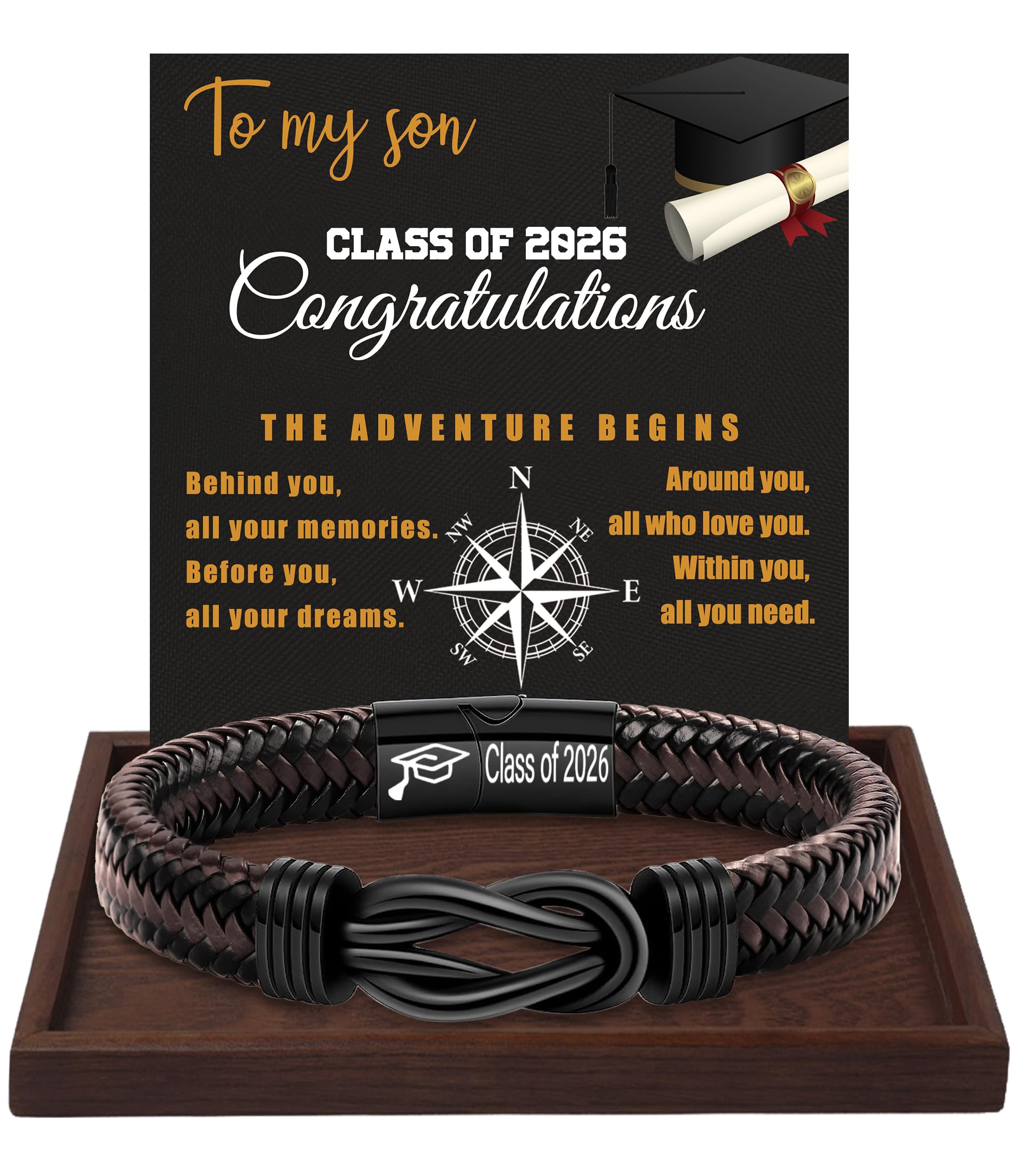 Btysun Fathers Day Gift, Gifts for Men Morse Code Bracelets for Men 2026 Graduation Gifts Mens Bracelet for Him Boyfriend Husband Leather Bracelet Motivational Birthday Jewelry Stocking Stuffers