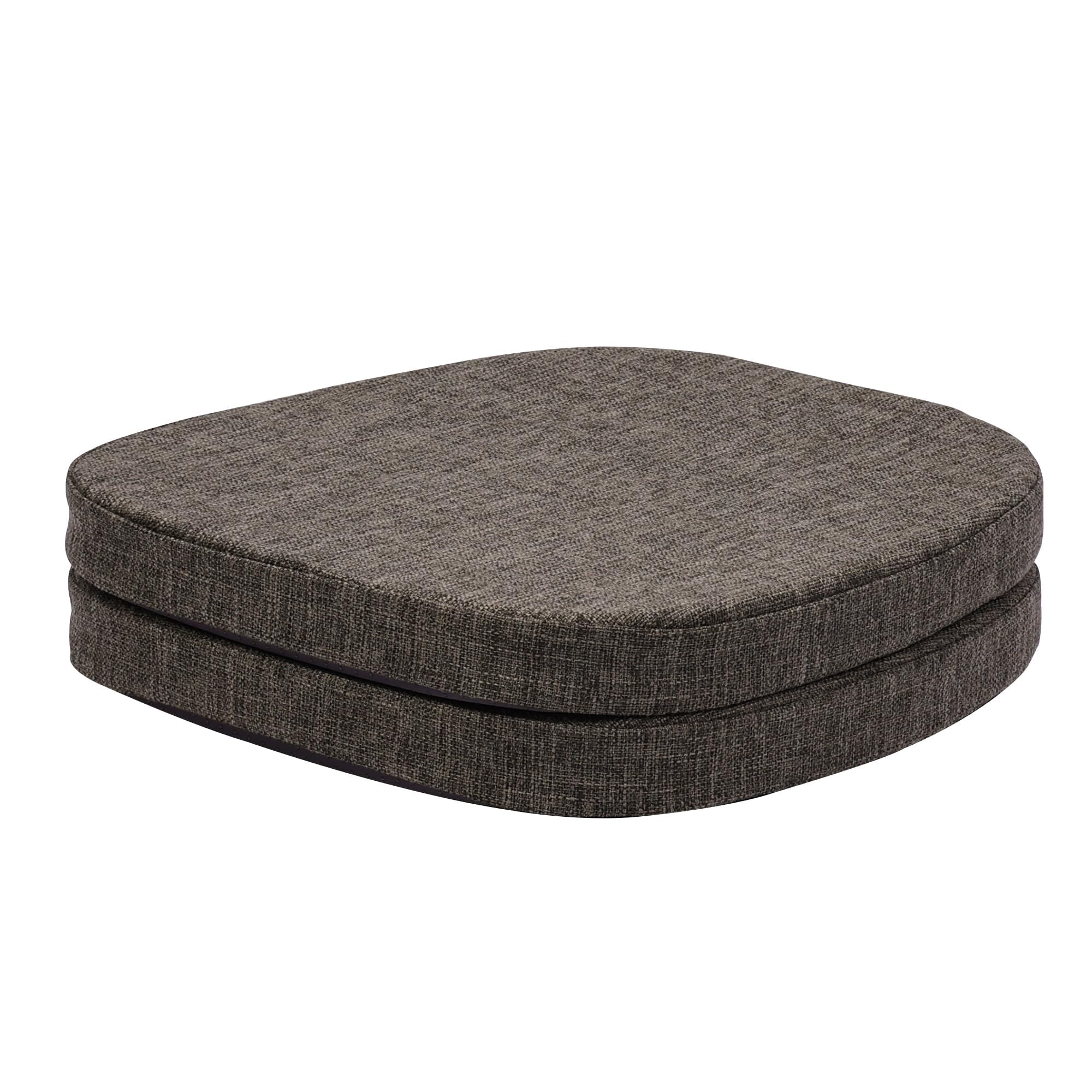 baibu 14x14 Memory Foam Metal Chair Cushions Set of 2, Dual-Layer Design Non-Slip Metal Dining Chair Pads Kitchen Seat Cushion with Machine Washable Cover, Brown