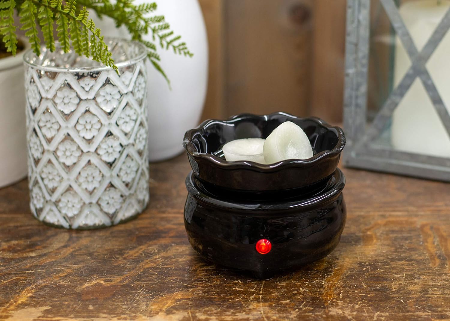 Black CANDLE WARMER 2 piece Tart Warmer