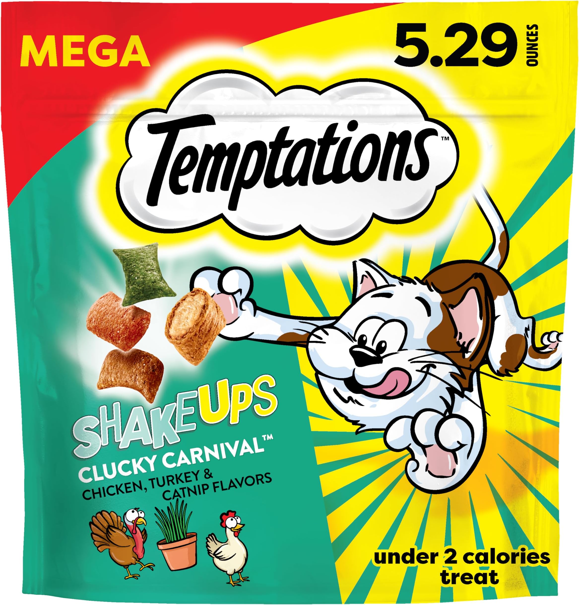 TEMPTATIONS ShakeUps Crunchy and Soft Cat Treats, Crustacean Celebration Flavor, 5.29 oz. Pouch