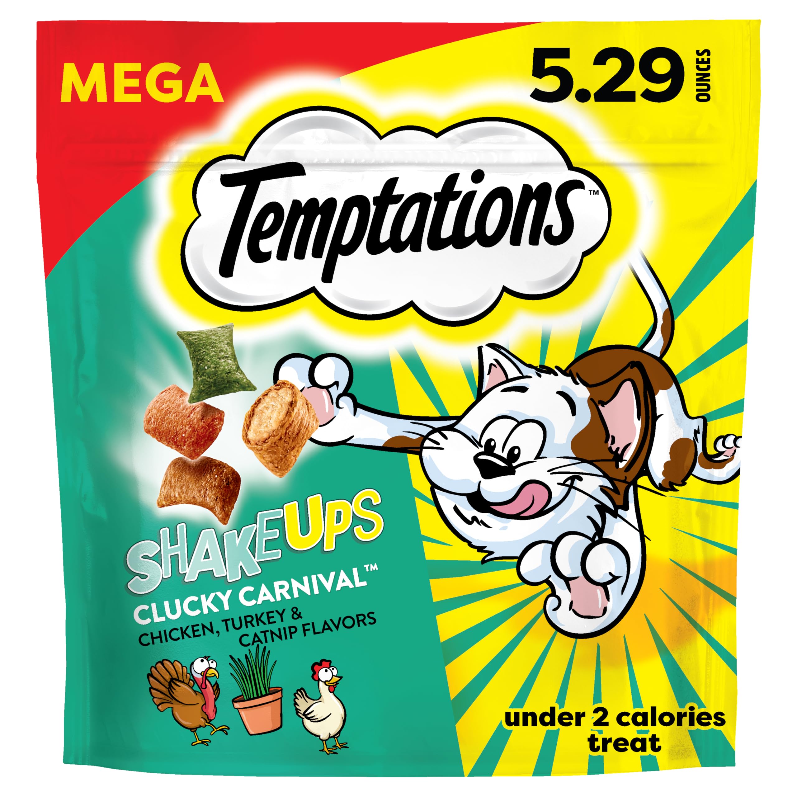 TEMPTATIONS ShakeUps Crunchy and Soft Cat Treats, Crustacean Celebration Flavor, 5.29 oz. Pouch