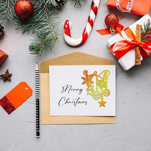 Miniatura 5 de Cascabel de Navidad troquelado para hacer tarjetas, bombilla colgante de Navidad, troqueles de corte, copos de nieve de invierno, plantilla de