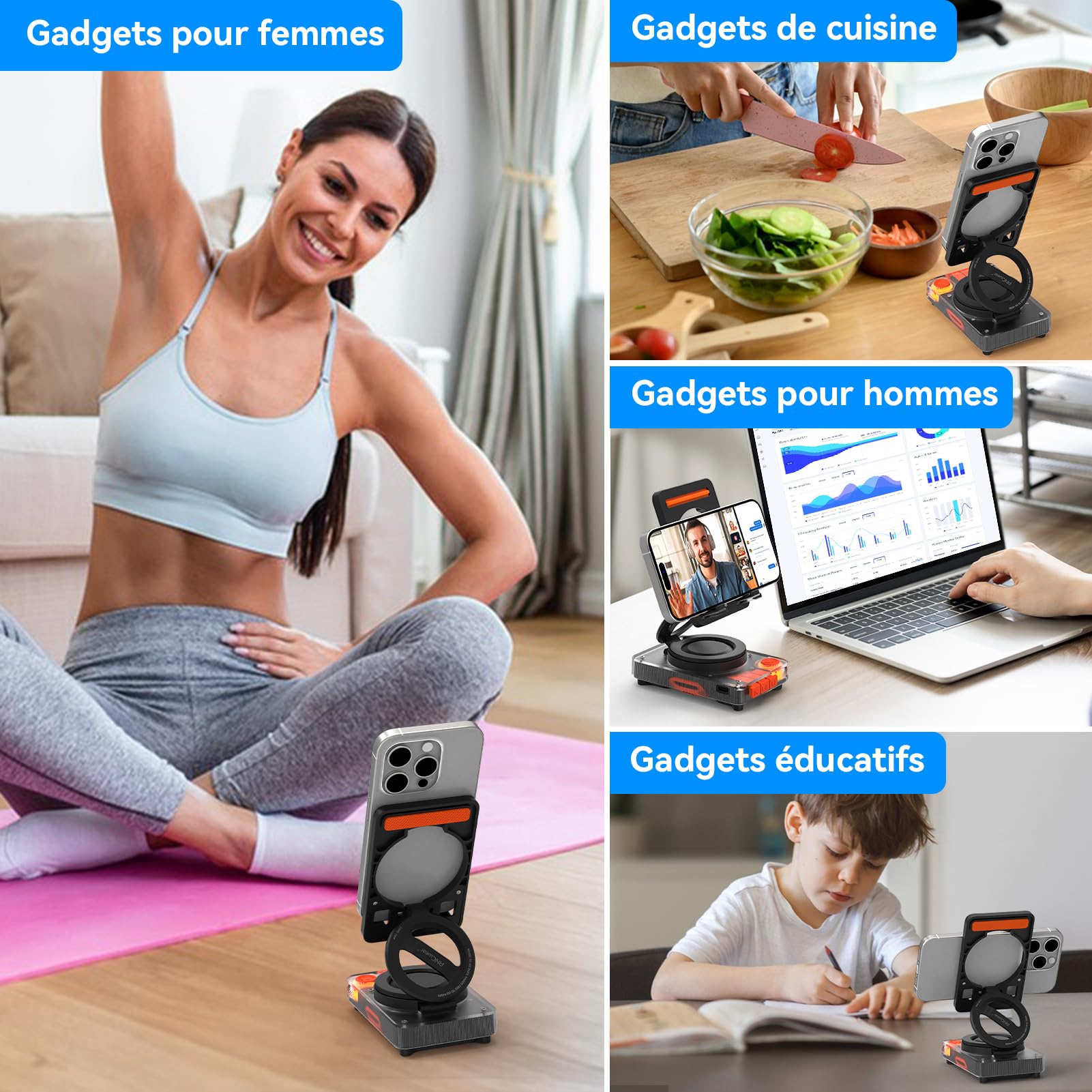 ANCwear Enceinte Bluetooth 5.4 avec Support Téléphone, 5 W, Carte TF