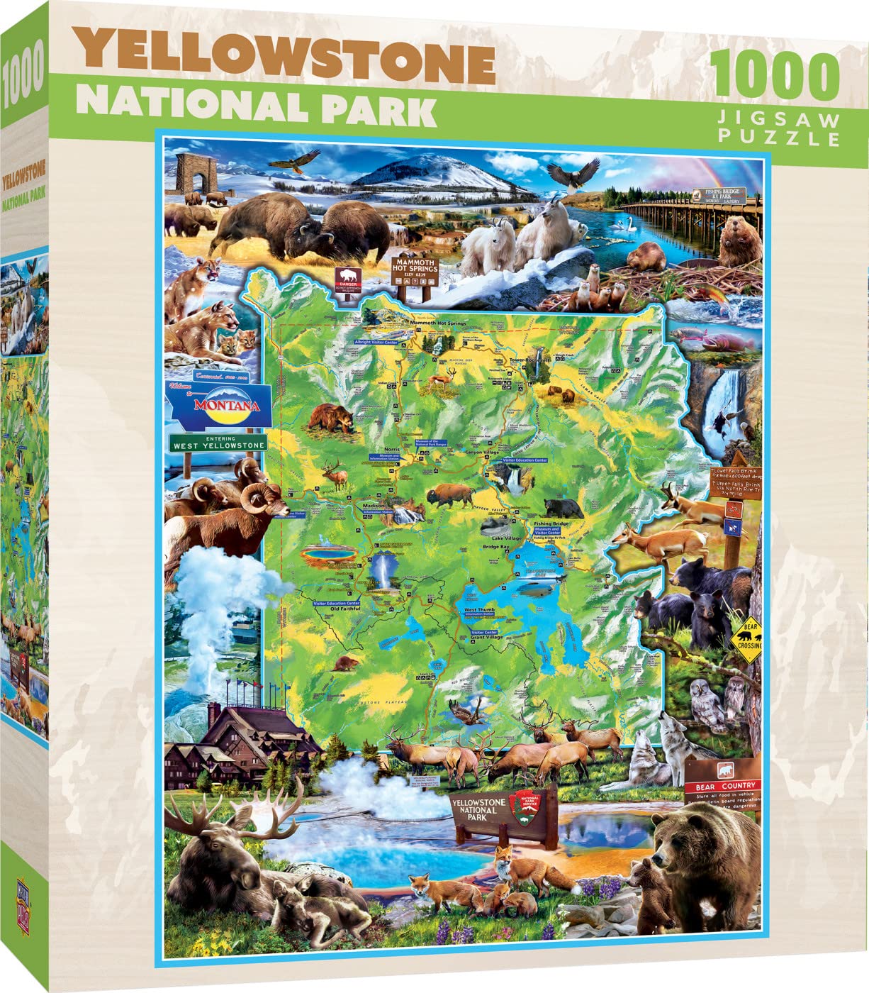 MasterPieces 1000 Piece Jigsaw Puzzle for Adults - Yellowstone National Park Map - 19.25"x26.75" - National Parks Collection - Challenging Puzzle for Adults and Family โ image 1