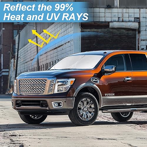 Miniatura 21 de Parasol para parabrisas de ajuste personalizado, cubierta para ventana delantera, visera plegable 210T, protector que bloquea los rayos ultravioleta