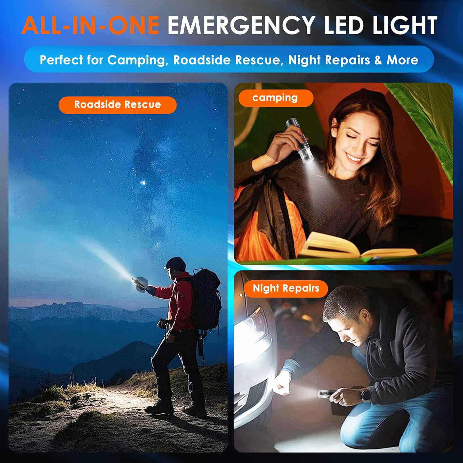 Mini 3-in-1 Car Vacuum Cleaner & Tire Inflator, 18000Pa Brushless Cordless Handheld Vacuum, 150PSI Portable Air Pump for Tires, Compact High Power Car Cleaner with LED Light, Gift