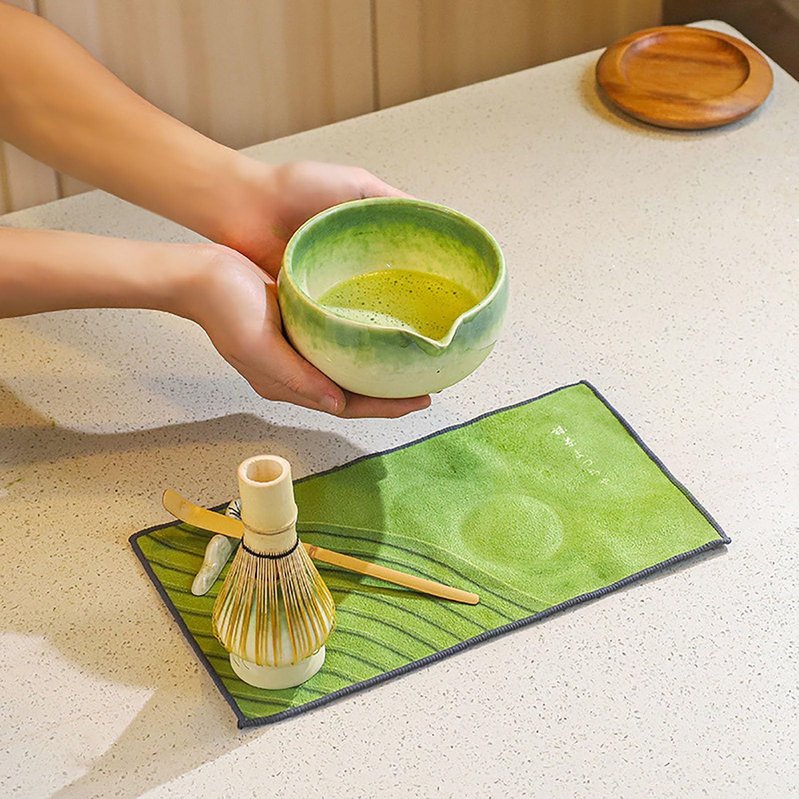Juego de batidor de matcha de alta calidad, batidor tradicional de bambú, cuchara de té Chashaku, cuchara de té, cuenco y tamiz para una auténtica preparación japonesa de matcha