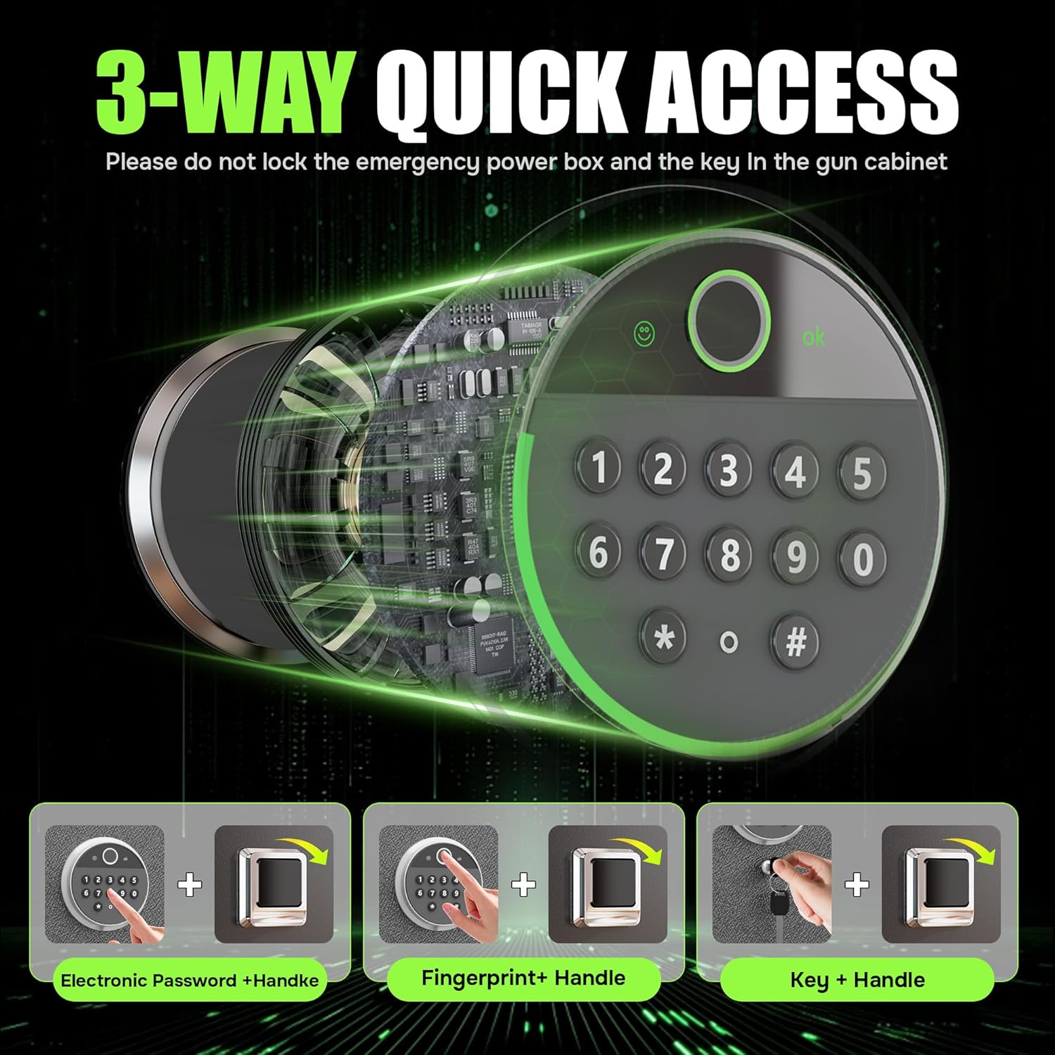 8-12 Gun Safe, Use Immediately Gun Safe for Rifles and Pistols, Long Gun Safe for Rifle Shotgun for Home, Quick Access Rifle Safes, Adjustable Shelves