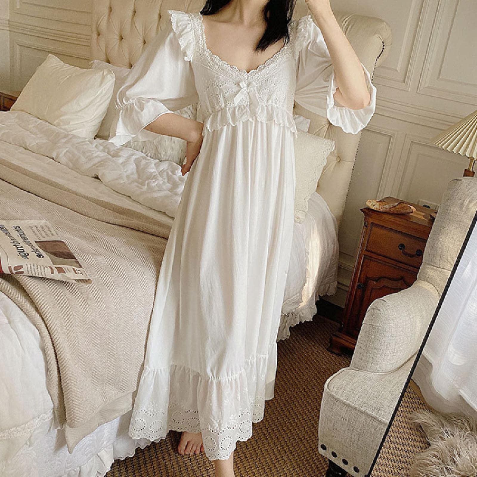 Donna Finta Seta Raso Camicia da Notte Pizzo Indumenti Donna Finta Seta Raso Camicia da Notte Pizzo Indumenti