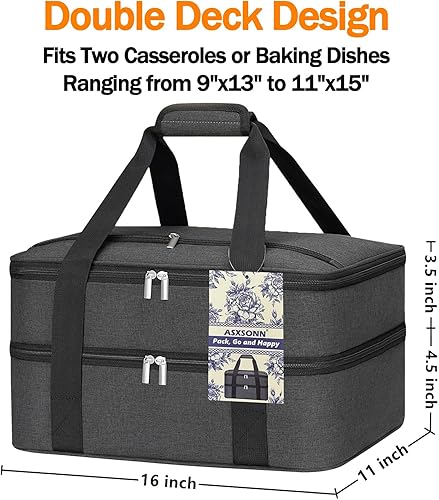 Miniatura 3 de Cazuela de doble aislamiento para alimentos calientes o fríos, transportador térmico expandible para comidas comidas, cenas, pícnic, viajes, se