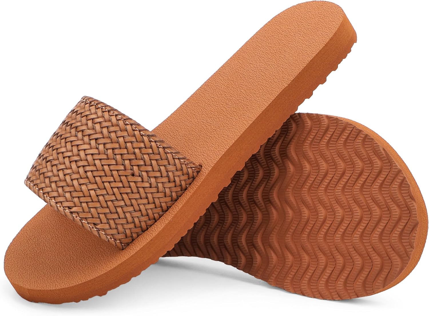 INMINPIN Girl's Braided Sandals Summer Comfortable Cushion Mat Beach Pool Slides Non-slip Dressy Flat Sandals Indoor Outdoor