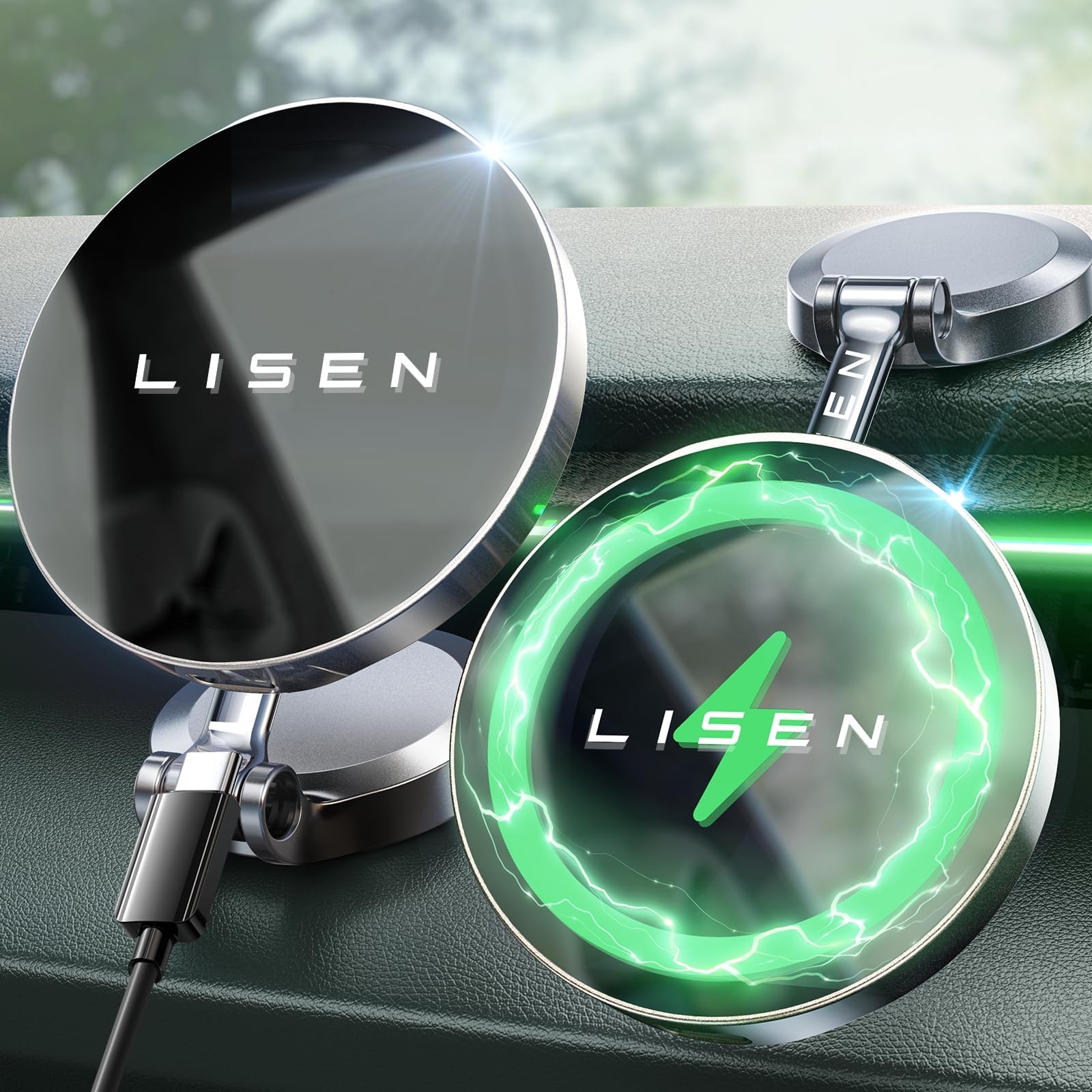 LISEN 15 W for Magsafe Car Holder with Charging Function, Magsafe