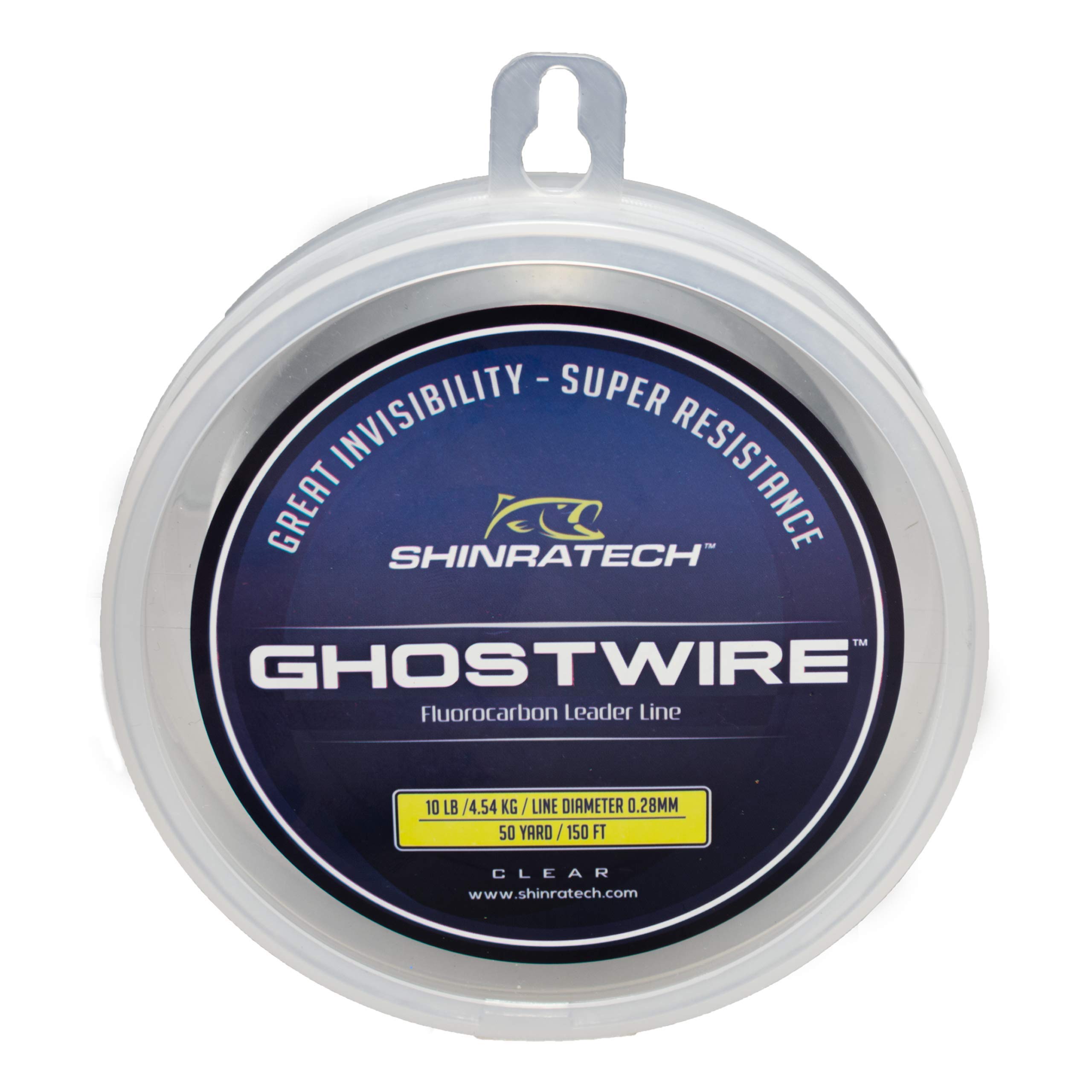 GHOSTWIRE ShinraTech 100% Fluorocarbon Leader Line (10lb 50yd Spool) - Clear and Virtually Invisible Underwater