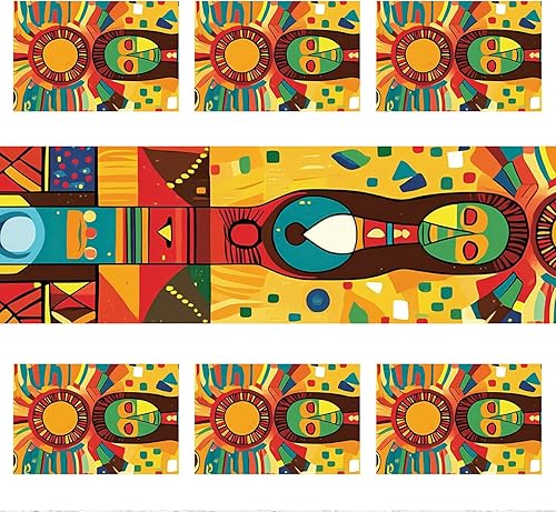 Miniatura 11 de Juego de manteles individuales y camino de mesa de muñeco de nieve y árbol de Navidad, 7 piezas (1 camino de mesa + 6 manteles individuales), diseño