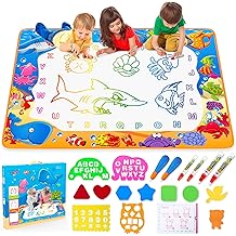 Water Doodle Mat - Kids Painting Writing Color Doodle Drawing Mat Toy Bring Magic Pens Educational Toys for Age 3 4 5 6 7 Year Old Girls Boys Age Toddler Gift