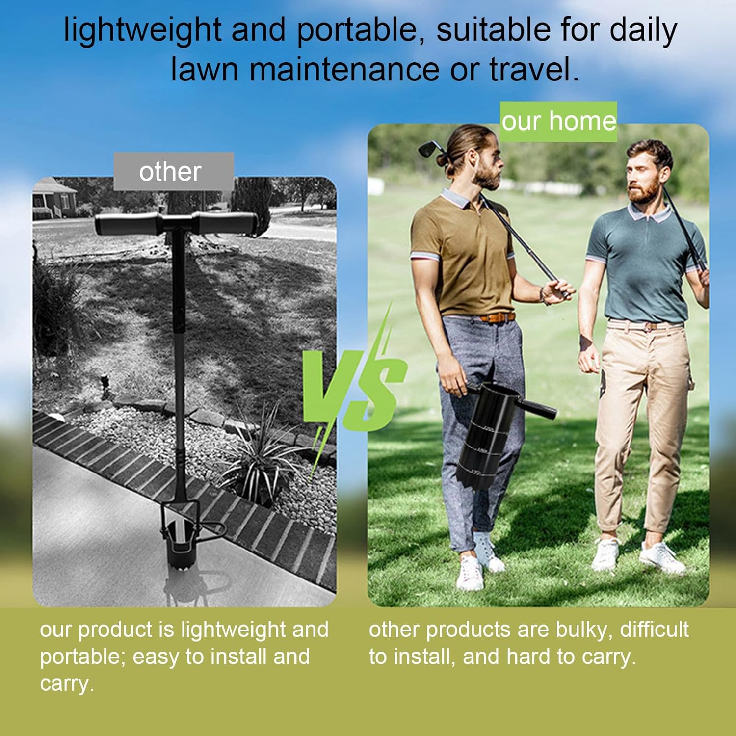 Golf Hole Cutter Tool – Detachable Handle Punch, 2/4/ 6Inch Outdoor Holes, Digger Driving Range Course Backyard | Outdoor Driving Range Course Backyard Garden Lawn Grass Putting Green