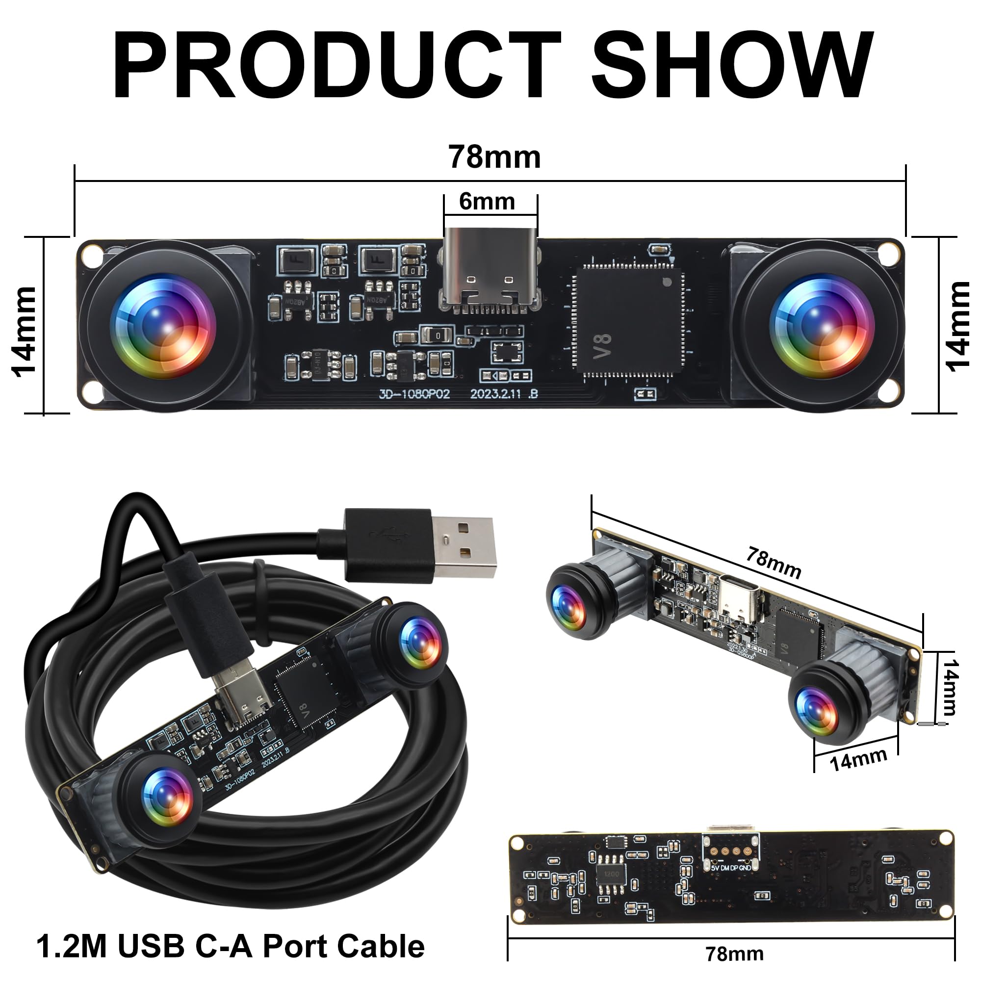 Amazon.com: IFWATER 3D Stereo USB Camera 1080P 60fps High Speed