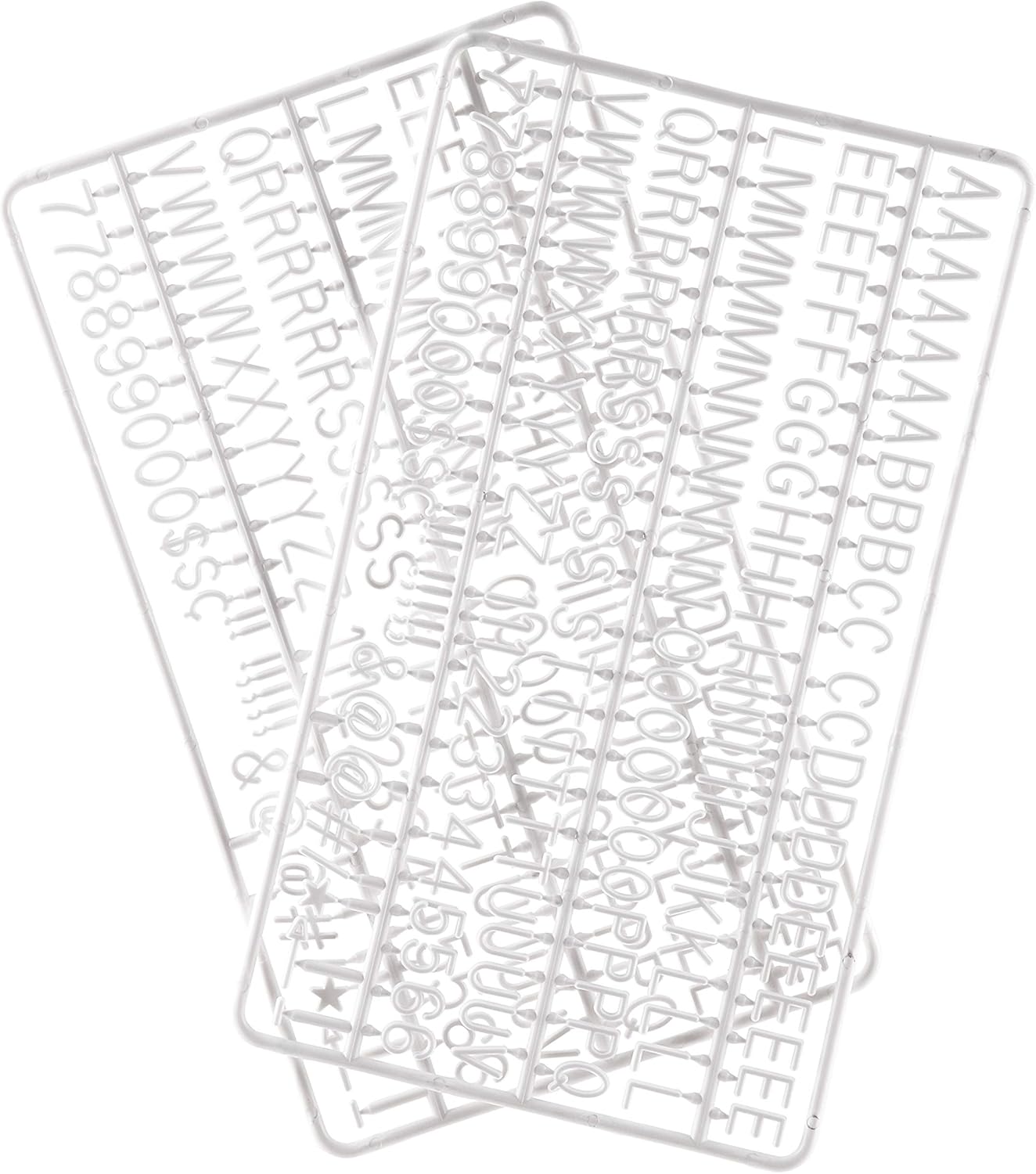 Letters for Felt Letter Boards, 300 Pieces Including Characters, Numbers & Symbols 0.7 Inch for Changeable Plastic Message Boards (White)