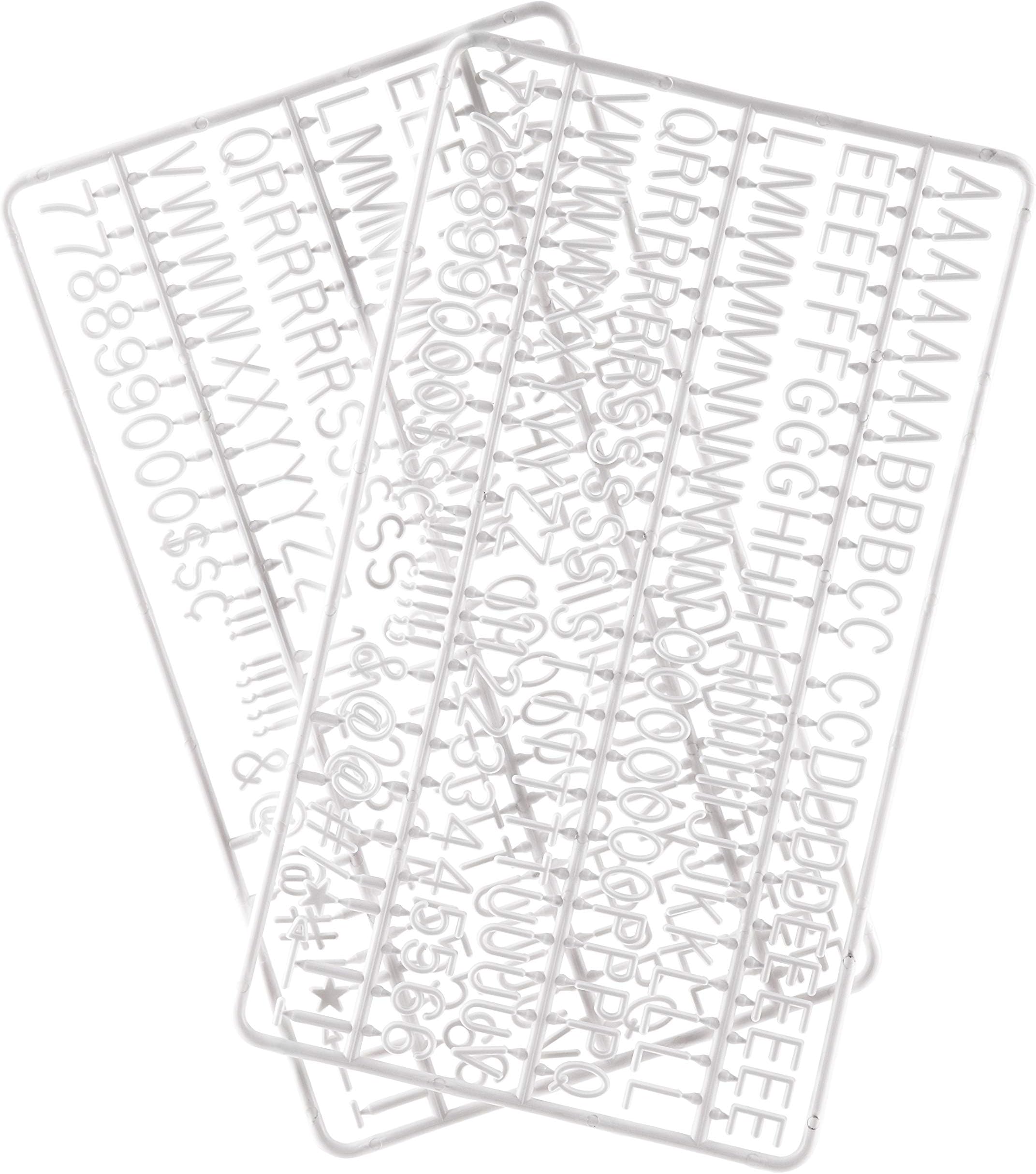 Veskaoty 3/4 Inch White Plastic Letter Set, 300 Pieces, Minimalist Style, Includes Letters, Numbers & Symbols for Changeable Message Boards