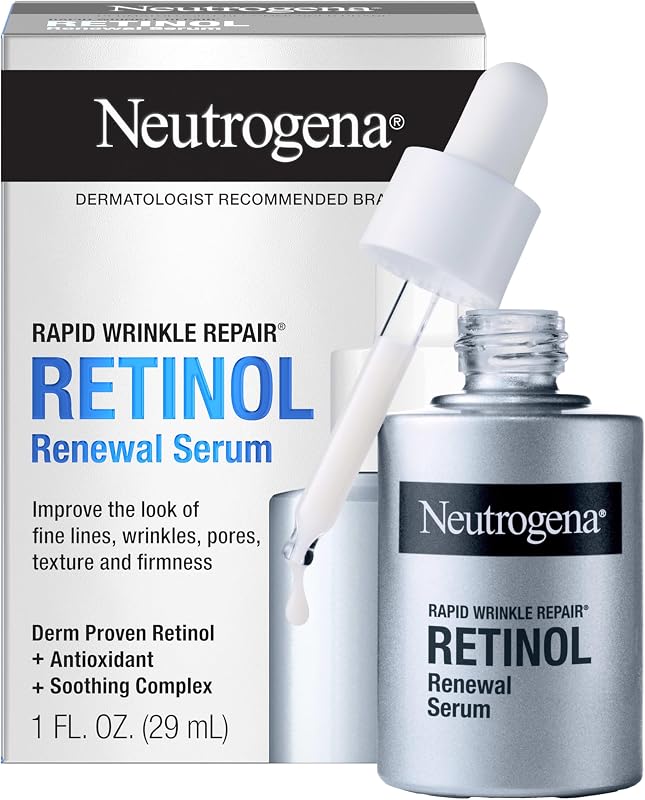 Suero renovador de retinol para reparación rápida de arrugas, 1 fl oz | Suero facial ligero antienvejecimiento, opacidad y manchas oscuras