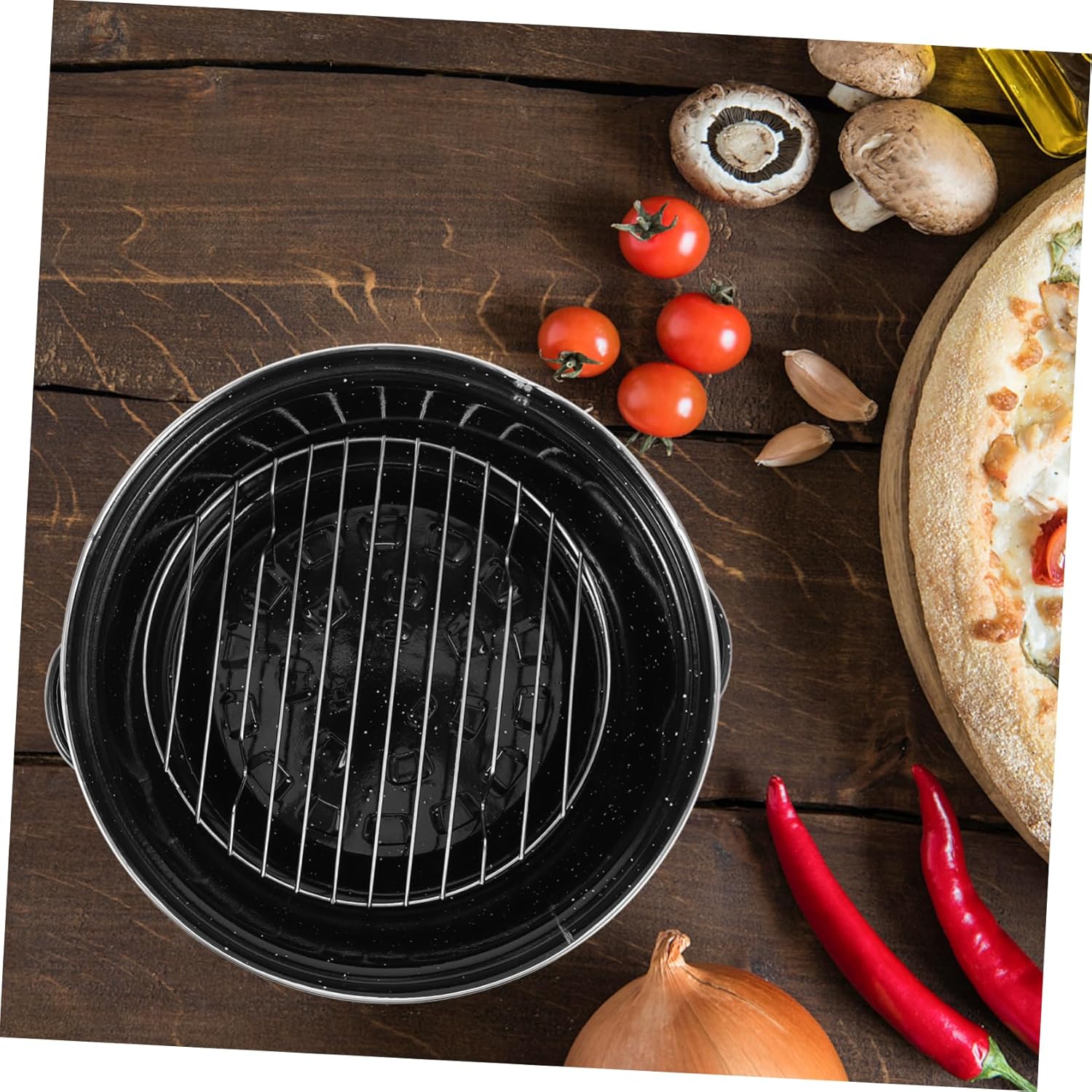 Multi-function Roaster Pan Enamel Barbecue Pot Kitchen Accessories Roaster Pan Daily Use