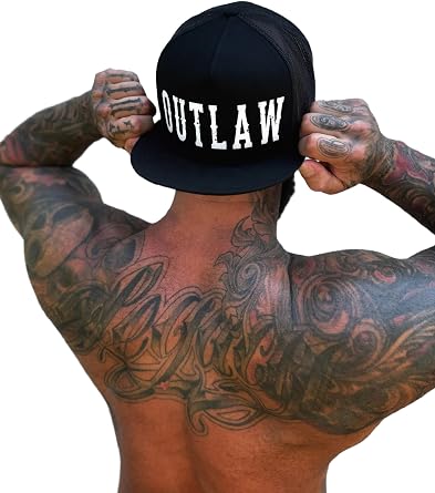 The Drive Clothing "Outlaw Hat for Men & Women | Funny Offensive Fitted Baseball Cap | Structured Streetwear Hat | Bold Statement Urban Casual Headwear | Black