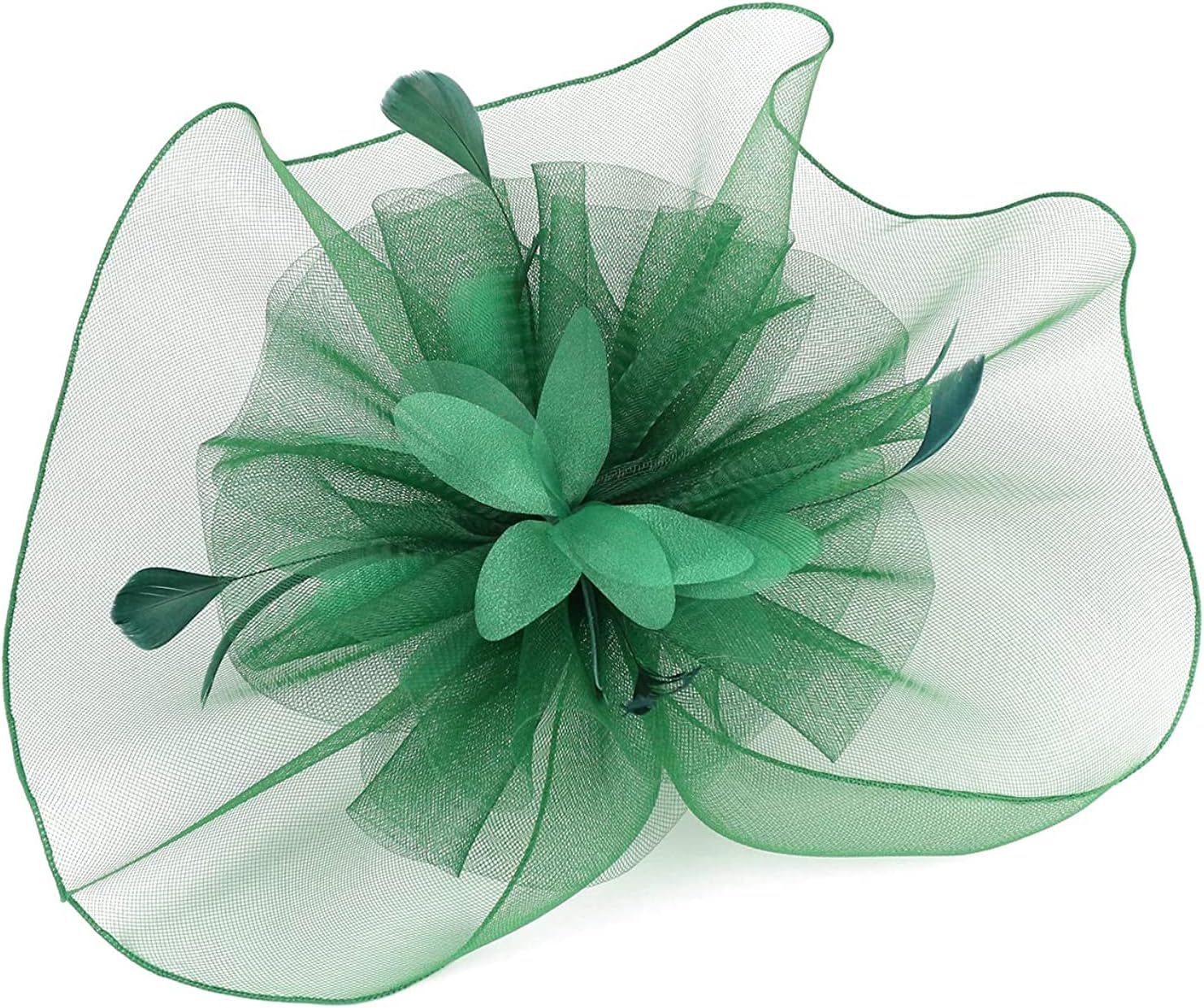 Sinamay Fascinator Hat Floral Feather Pillbox Derby Hats for Women Wedding Tea Party with Headband Clip - Image 4