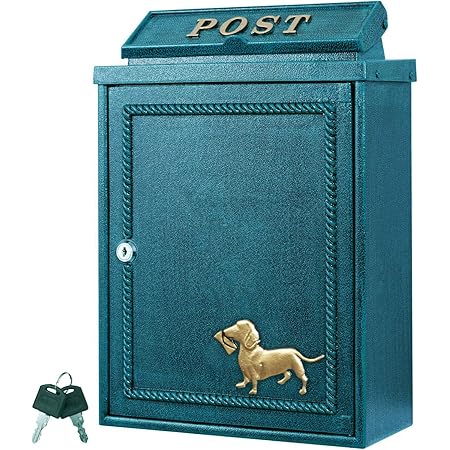 Amazon カバポスト Cabapost 郵便ポスト ダックスフンドと手紙 アンティーク 壁掛け 鍵付き ポスト おしゃれ 郵便受け メールボックス