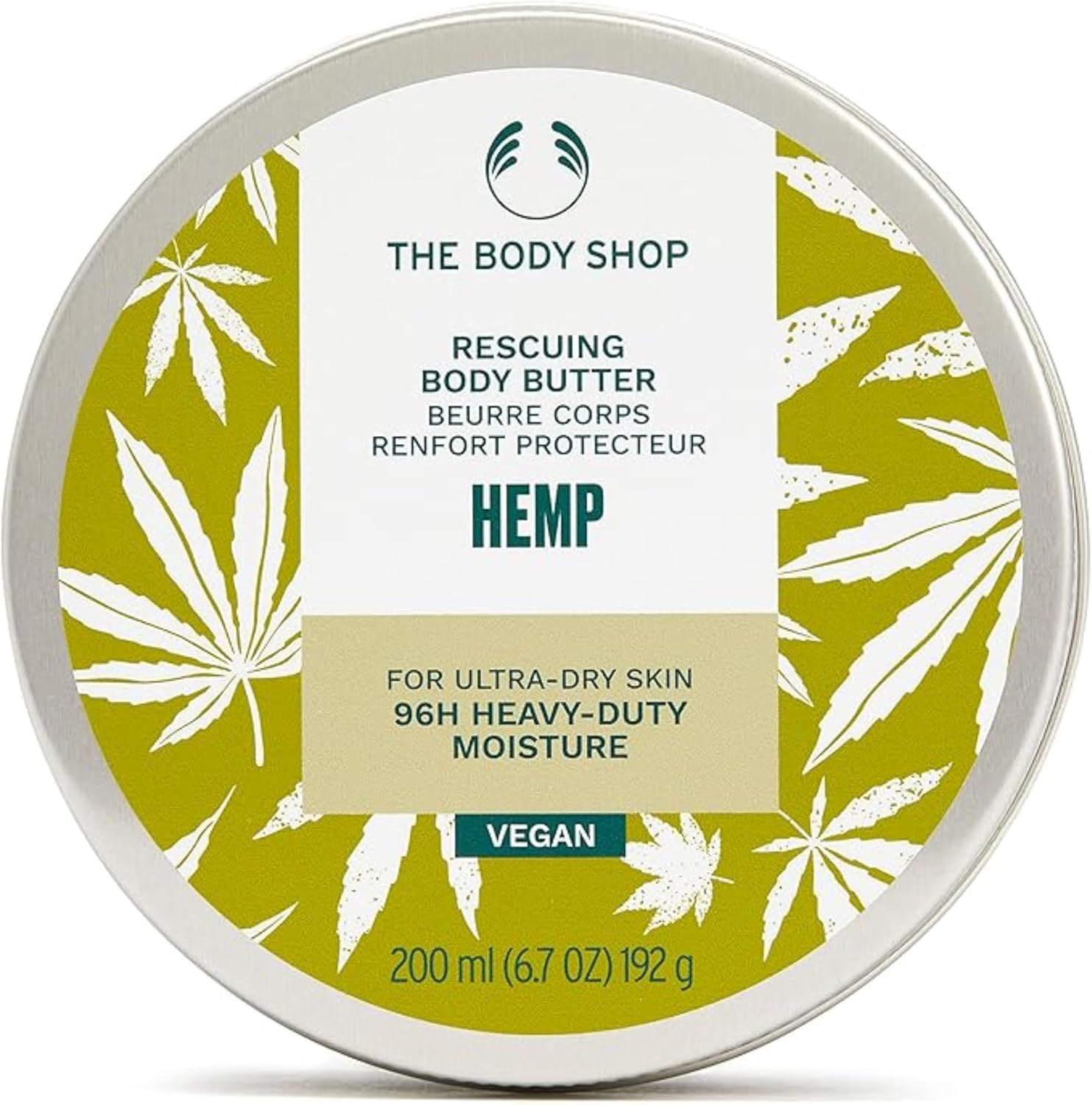 The Body Shop Hemp Body Butter for Ultra-Dry Skin | Deep Moisture Body Moisturizer & Body Cream | 96 Hour Hydration, 200ml