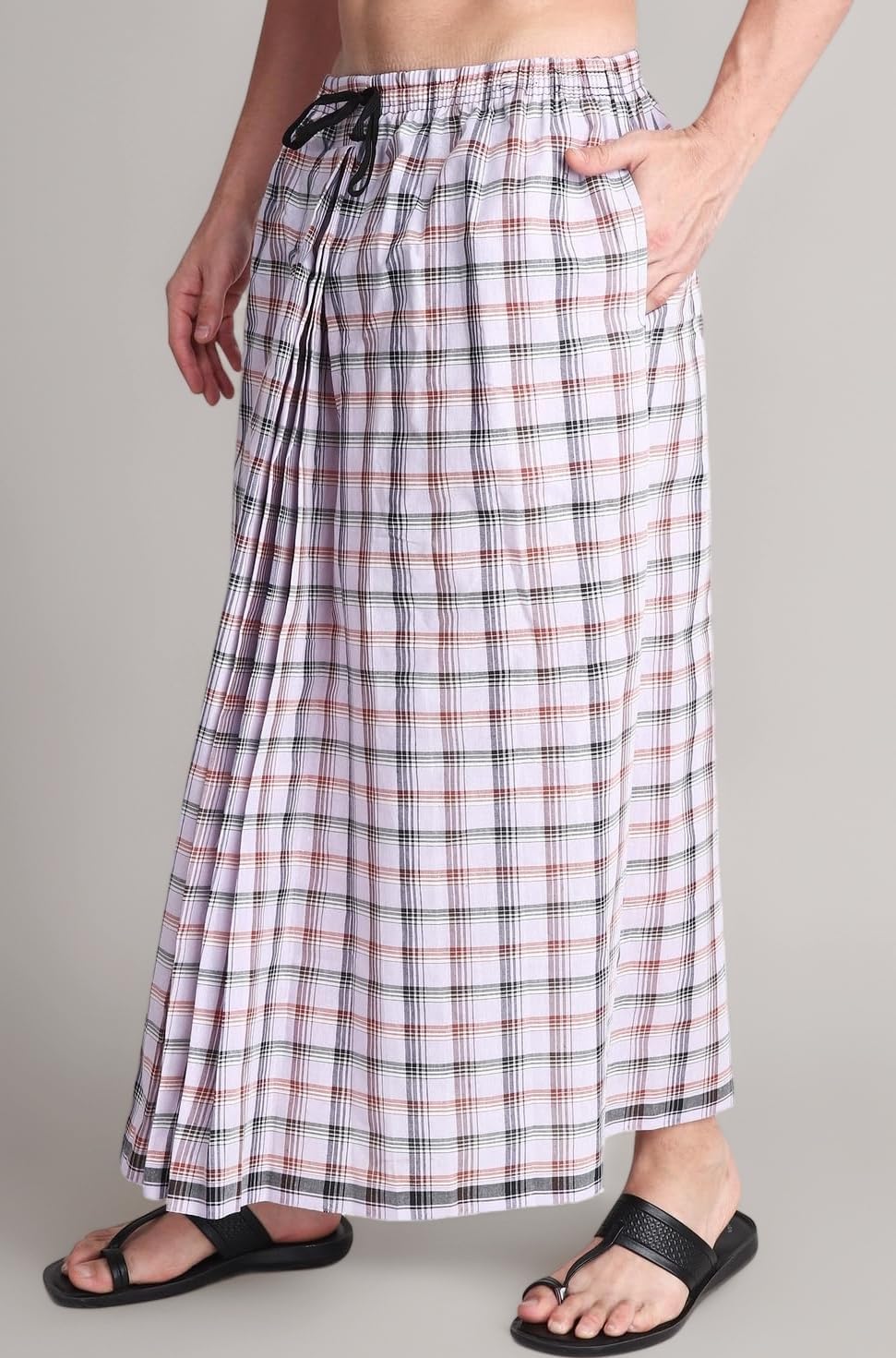 Gowri Tex Elastic Premium Lungi with Dual Packet Pack of 1