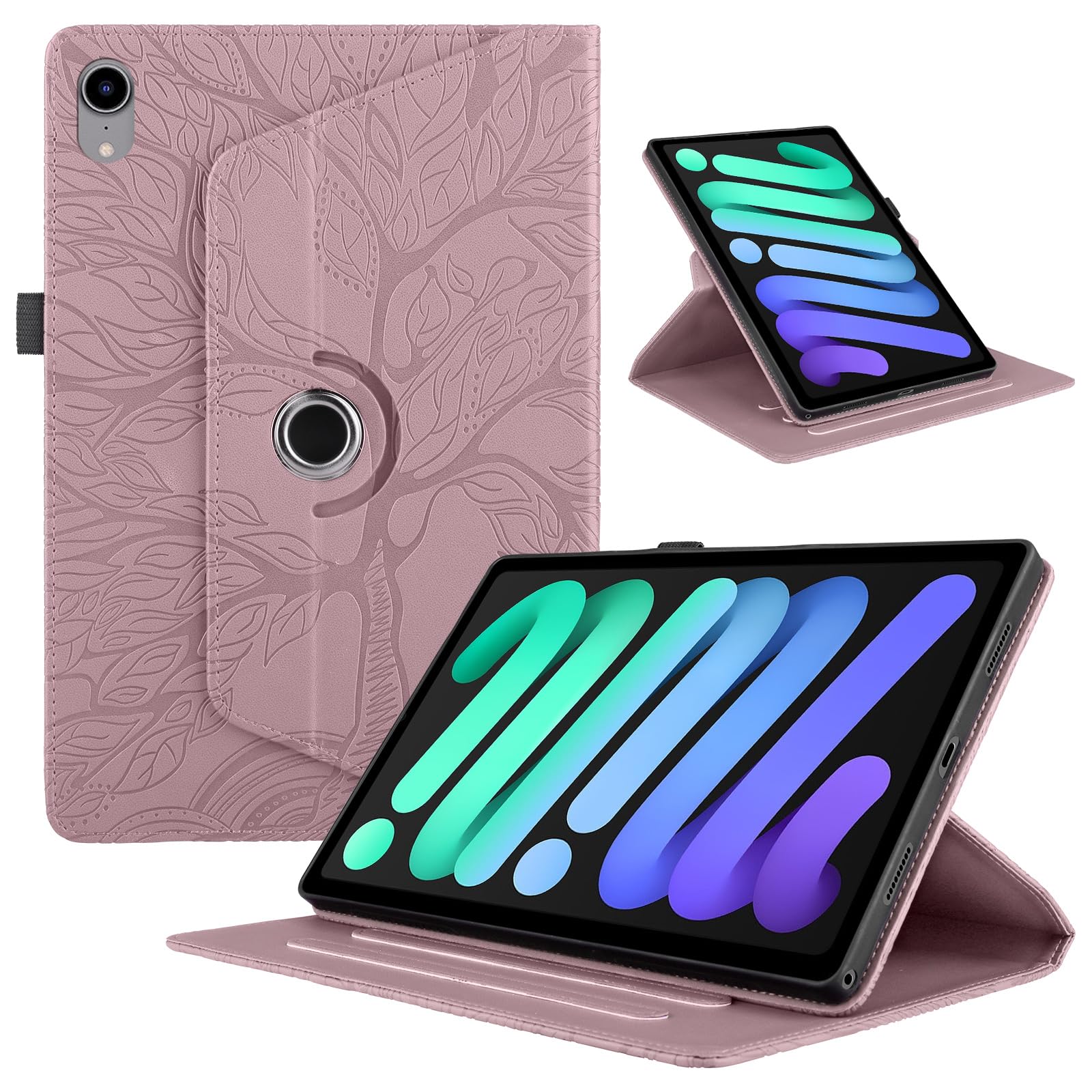 Funda para Samsung Galaxy Tab S9/ S8/ S7 11" (SM-X710/X700/T870) PU Cuero Tablets Protectora Cover 360°Carcasa Giratoria de ángulo Múltiple Stand Función Tablets Funda,Rojo Árboles — view 198