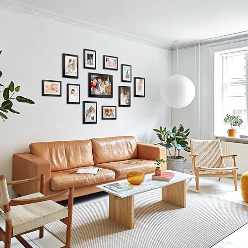 Miniatura 6 de HappyHapi Portarretratos de 5 x 7, paquete de 7 portarretratos para fotos de 5 x 7 pulgadas sin paspartú o de 4 x 6 pulgadas con paspartú, marco de