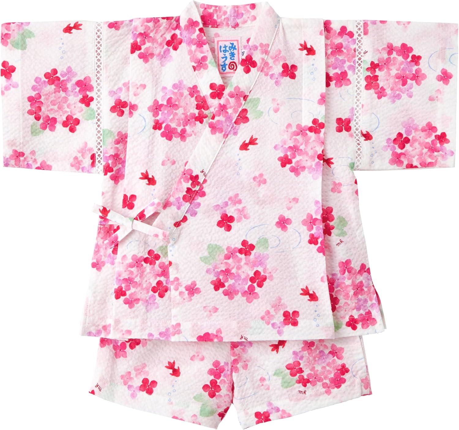 七五三 3歳 女の子 着物＆被布エプロンセット 和柄 ピンク系