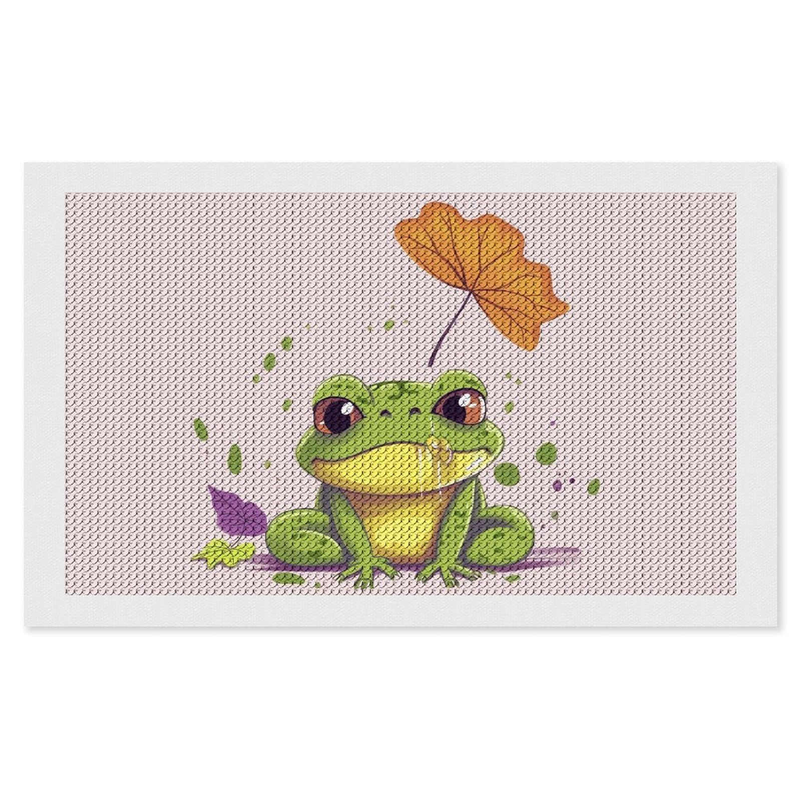 NONHAI Diamond Painting Kits for Adults - DIY Diamond Art Kits for Beginners - Full 5D Paint Drill Diamond Dots Paintings- Leaves and Frog Diamonds Pictures Gem Art and Craft Wall Decor 12"x20"