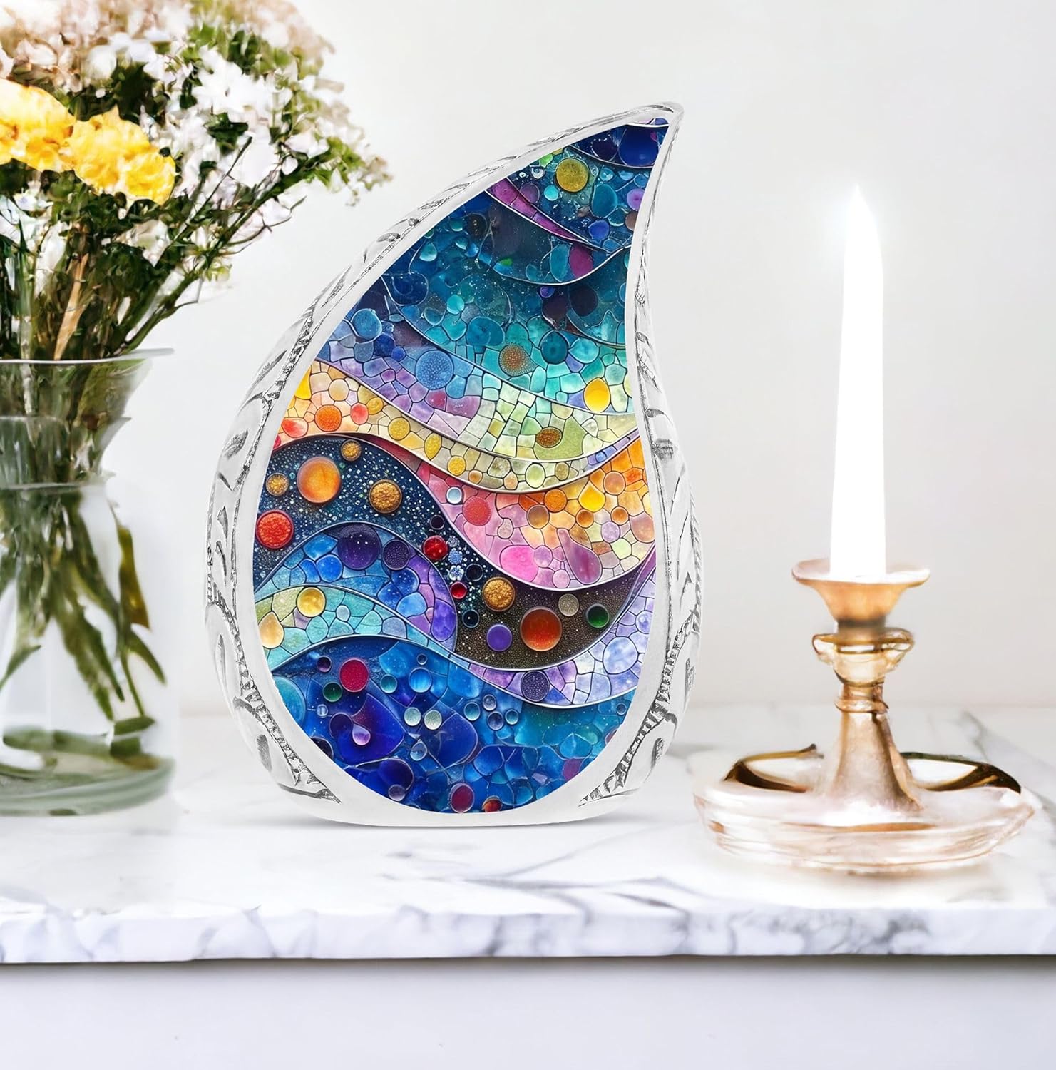 Large Dreamscape Spectrum Urn for Human Ashes, Cremation Urns for Ashes, Urns for Women, Female Urn, Funeral Urns for Men Ashes Adult Male, Burial Urns for Adult Human Ashes, Memorial Urn 10inch