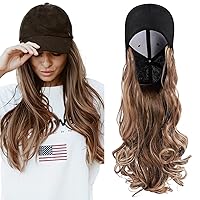 Vista 12 de SEGO - Gorra de béisbol con extensiones de pelo para mujeres, sintético resistente al calor, 6 pulgadas, postizo corto y recto ajustable, peluca