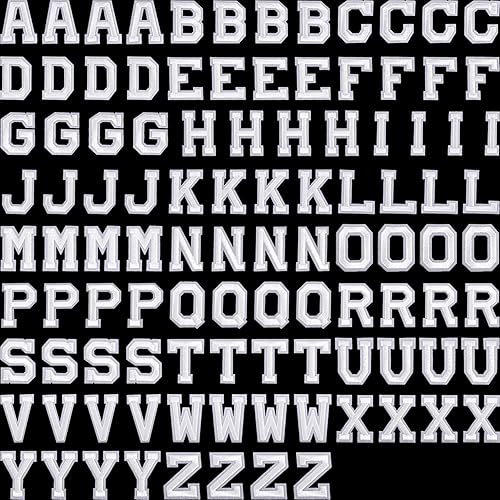 104 parches de letras termo-adhesivas del alfabeto, parches para coser o coser con parche bordado, insignia de la A a la Z, parches de reparación