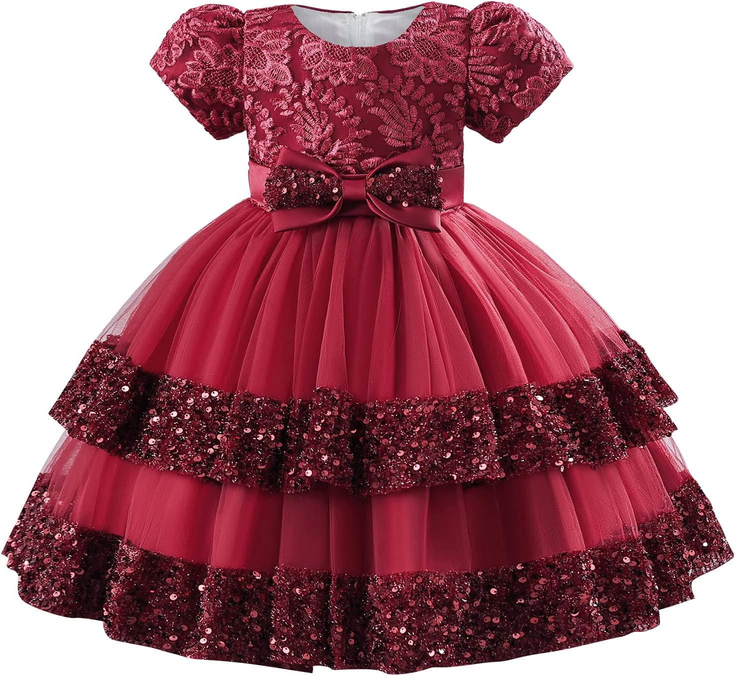 AGQT Baby Toddler Girls Birthday Tutu Dress Sequin Tulle Soft Lined Formal Princess Dresses for Party Wedding