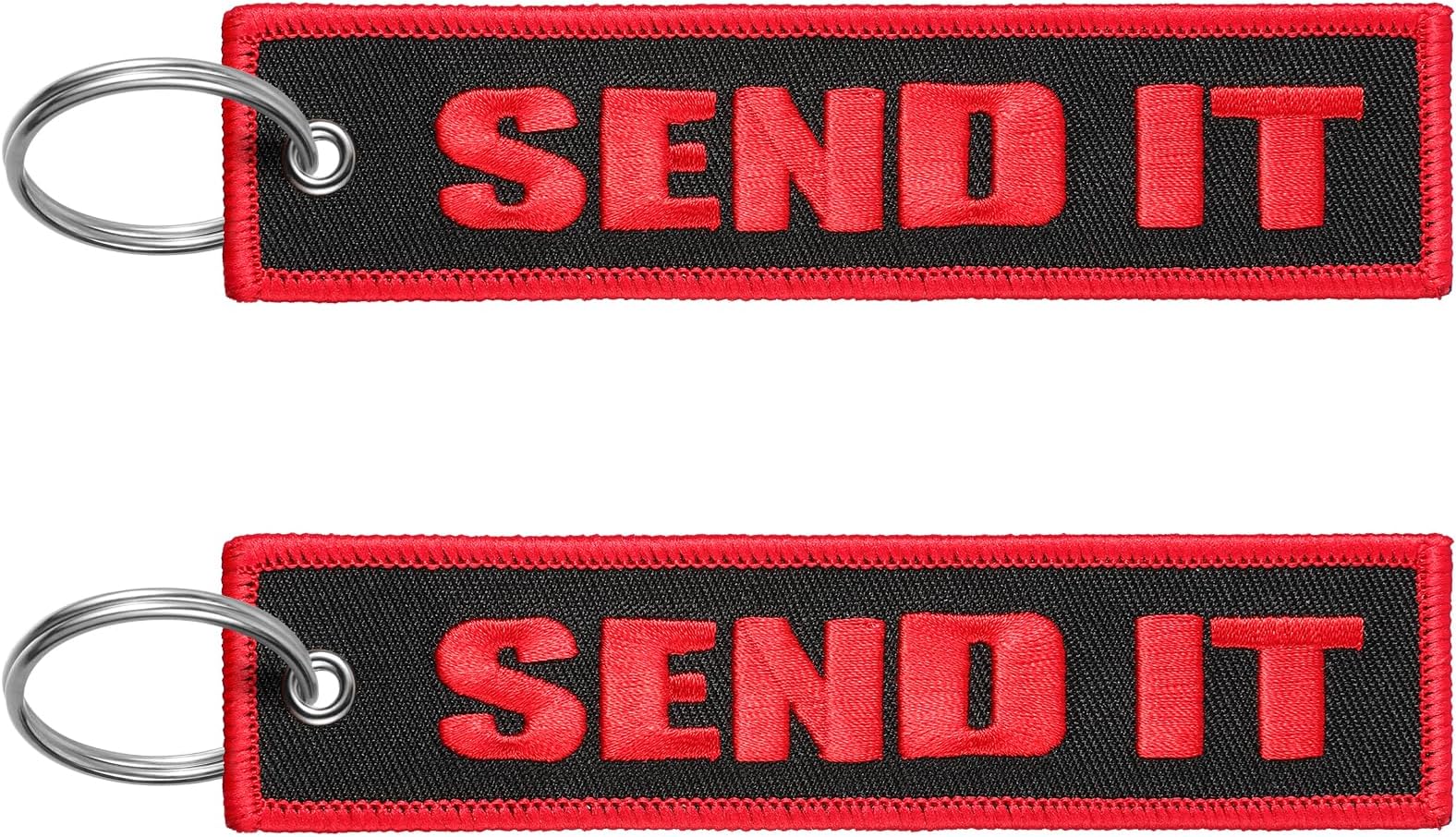 FRTKK 2 Pcs Embroidery keychain Key Ring Accessories, Double Sided Motorcycles Car Key Tags for Scooters Men and Women