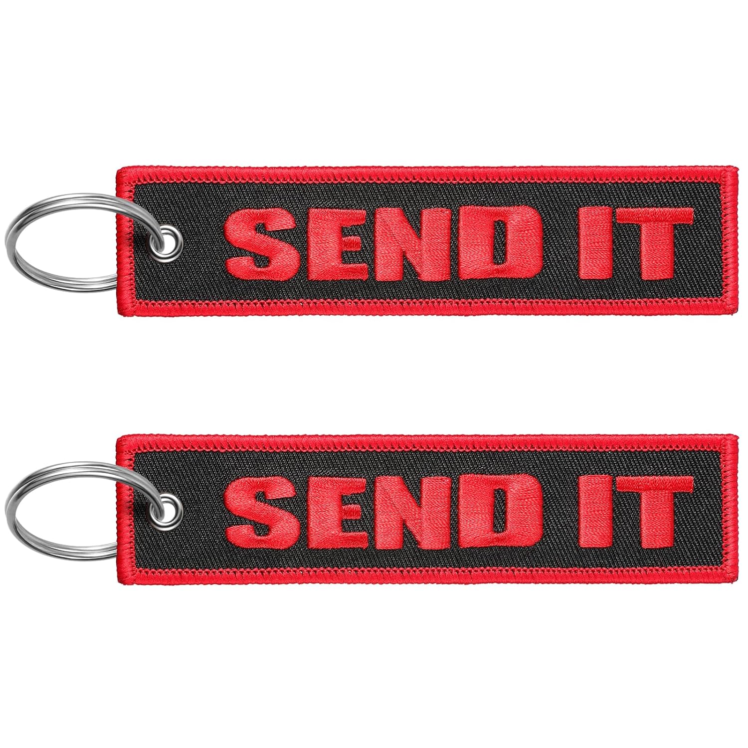 2 Pcs Embroidery keychain Key Ring Accessories Double Sided Motorcycles Car Key Tags for Scooters Men and Women
