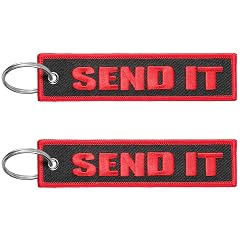 FRTKK 2 Pcs Embroidery keychain Key Ring Accessories Double Sided Motorcycles Car Key Tags for Scooters Men and